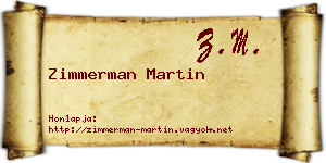 Zimmerman Martin névjegykártya